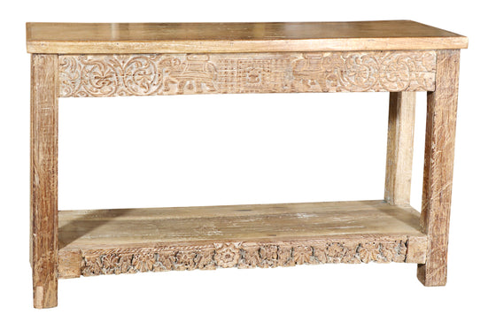 [[Old teak wood console table///Table console en ancien bois de teck]]