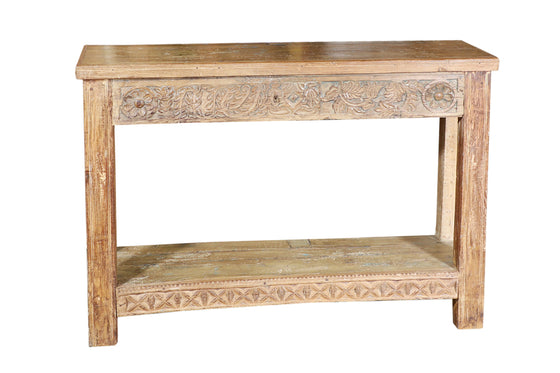 [[Old teak wood console table///Table console en ancien bois de teck]]