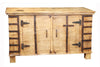 [[Old teak wood chest with doors///Coffre en vieux bois de teck avec des portes]]