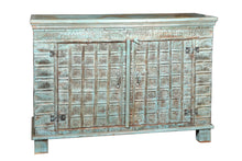  [[Jodhpur blue teak wood chest with doors///Coffre en bois de teck bleu Jodhpur avec des portes]]