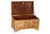 [[Hand carved reclaimed wood chest///Coffre en bois de récupéré sculpté à la main]]