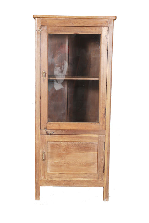 [[Old teak wood glass cabinet///Cabinet vitré en ancien bois de teck]]