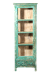 [[Tall and narrow reclaimed wood glass cabinet///Cabinet vitré haut et étroit en bois récupéré]]