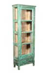 [[Tall and narrow reclaimed wood glass cabinet///Cabinet vitré haut et étroit en bois récupéré]]
