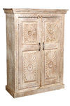 [[Pastel beige teak wood cabinet///Cabinet beige pastel en bois de teck]]