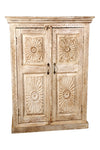 [[Pastel beige teak wood cabinet///Cabinet beige pastel en bois de teck]]