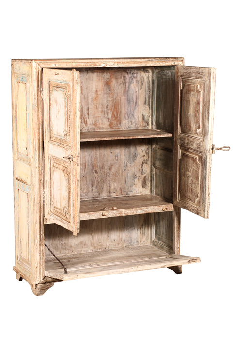 [[Pastel beige teak wood cabinet///Cabinet beige pastel en bois de teck]]