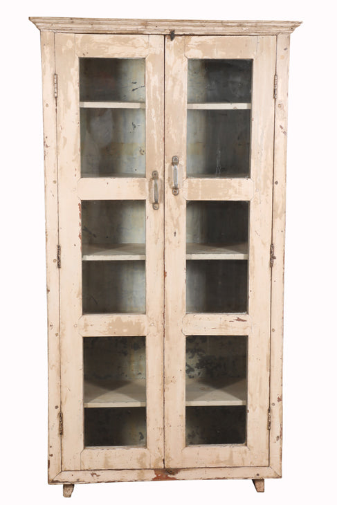 [[Old teak wood glass cabinet///Cabinet vitré en ancien bois de teck]]