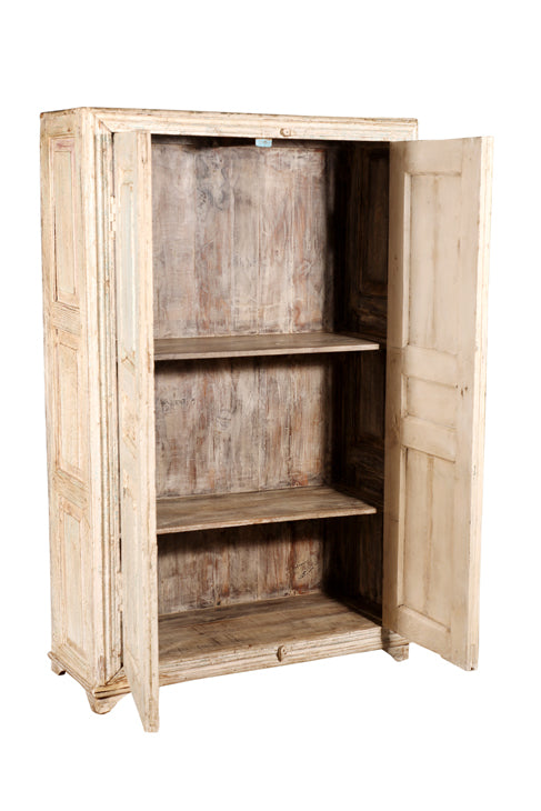 [[Pastel blue old teak wood cabinet///Cabinet bleu pastel en ancien bois de teck]]