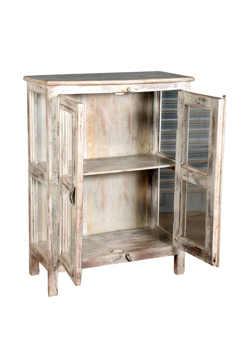 [[Old teak wood glass cabinet///Cabinet vitré en ancien bois de teck]]