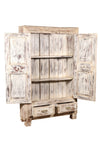 [[Pastel beige old teak wood cabinet///Cabinet beige pastel en ancien bois de teck]]