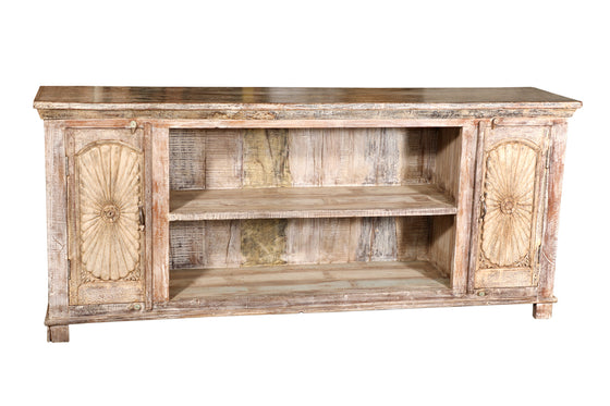 [[Pastel beige old teak wood TV-Unit///Meuble TV beige pastel en ancien bois de teck]]