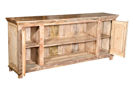 [[Pastel beige old teak wood TV-Unit///Meuble TV beige pastel en ancien bois de teck]]