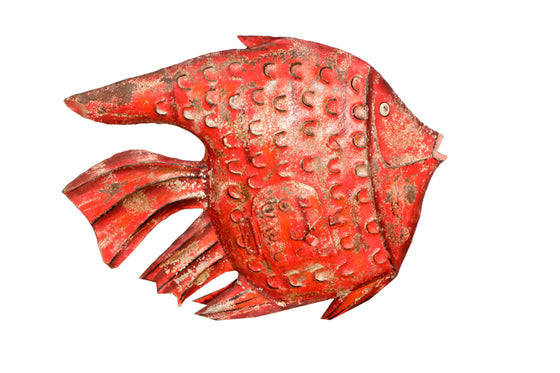 [[Hand painted iron fish///Poisson en fer peint à la main]]