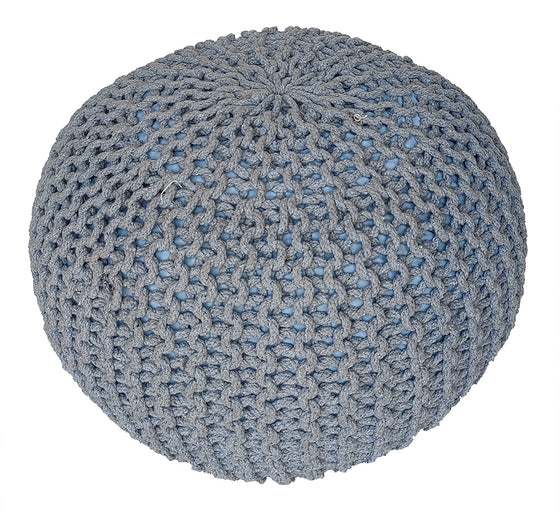 [[Knitted ottoman pouf : Gray///Pouf ottoman tricoté : Gris]]
