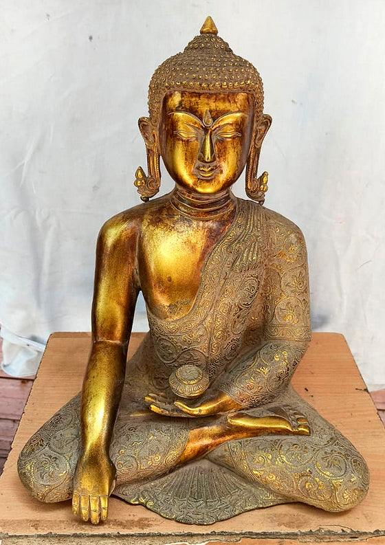 [[Vintage Nepali brass Buddha///Buddha en laiton vintage népalais]]