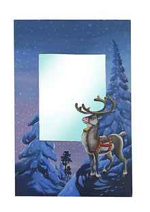  Hand Painted Reindeer Mirror//Miroir Peint à la Main