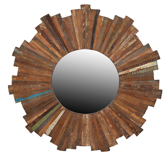Floral Teak Mirror Frame//Miroir avec cadre floral en bois de teck