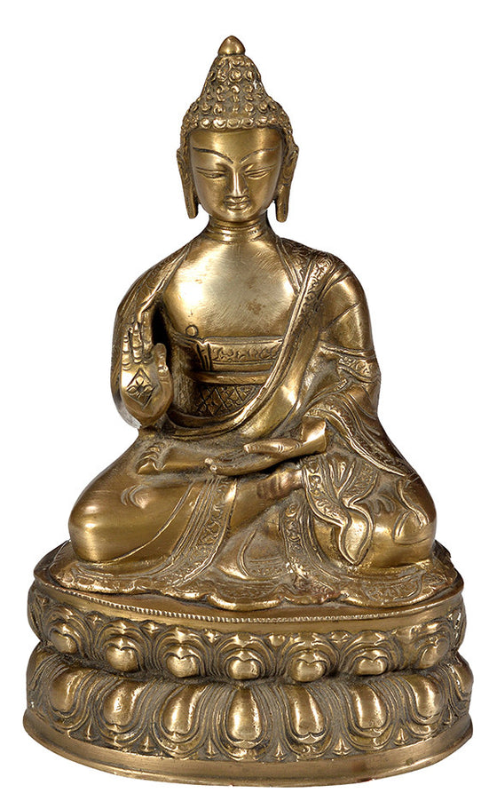 Golden brass Buddha//Bouddha doré en laiton