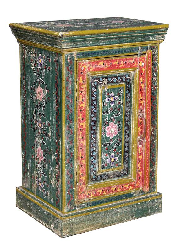 Hand painted floral bedside table//Table de Chevet peinte à la main