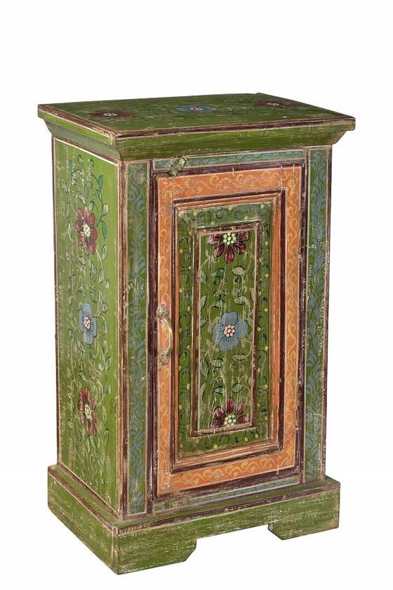 [[Hand painted floral bedside cabinet///Table de chevet floral peint à la main]]