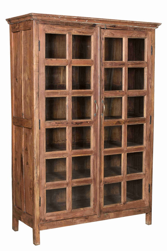 [[Old teak glass display cabinet///Ancienne vitrine en verre de teck]]