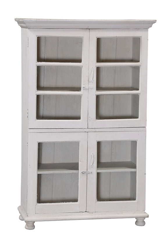 [[Whitewashed old teak display cabinet///Vieille vitrine en teck blanchi à la chaux]]