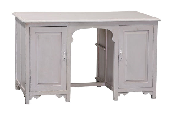 [[Whitewashed old teak wood desk///Bureau en vieux bois de teck blanchi à la chaux]]