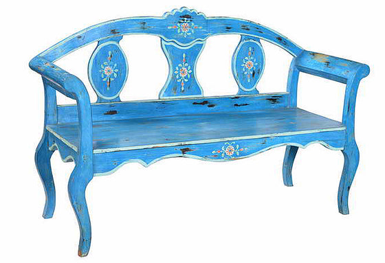 [[Jodhpur Blue : Hand painted bench///Jodhpur Blue : Banc peint à la main]]