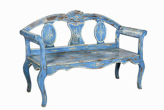 [[Jodhpur Blue : Hand painted bench///Jodhpur Blue : Banc peint à la main]]