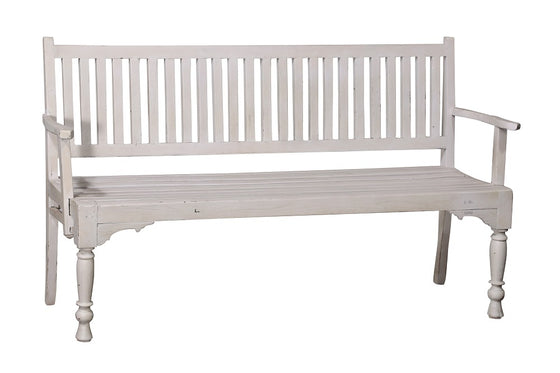 [[Whitewashed old teak wood bench///Banc en vieux bois de teck blanchi à la chaux]]