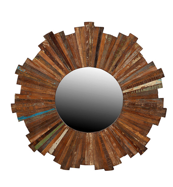 Round Wooden Frame With Mirror//Cadre de bois rond avec miroir