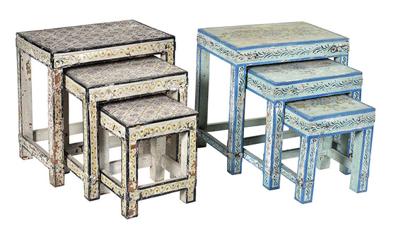 Wooden Painted Stool//Tabouret en bois peint