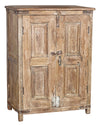 [[Pastel beige old teak wood cabinet///Armoire en vieux teck beige pastel]]