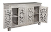 [[Whitewashed sideboard with detailed carving///Buffet blanchi à la chaux avec des sculptures détaillées]]