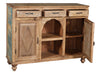 [[Pastel beige old teak wood dresser///Buffet beige pastel en ancien bois de teck]]