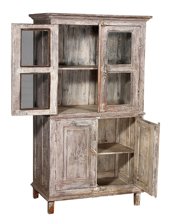 [[Pastel beige vintage glass cabinet///Cabinet vintage vitré beige pastel]]
