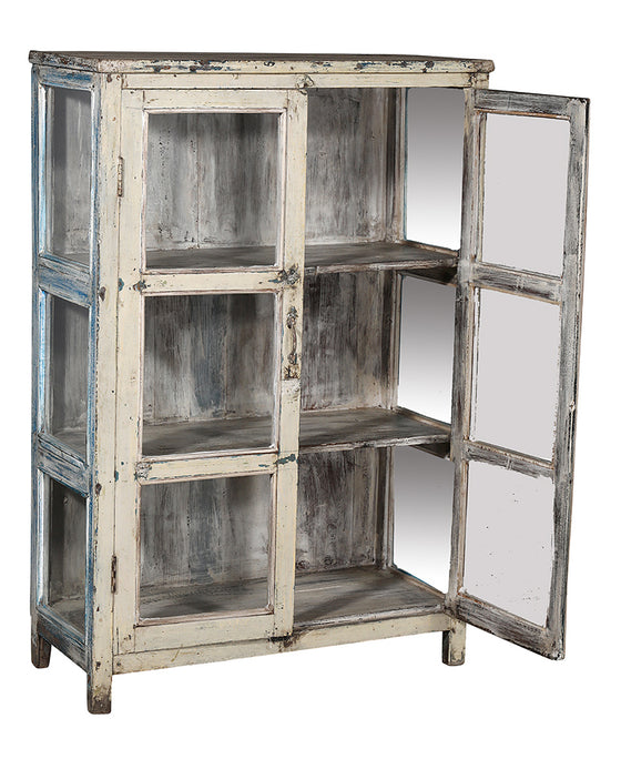 [[Antique white vintage glass cabinet///Ancien cabinet en verre blanc d'époque]]