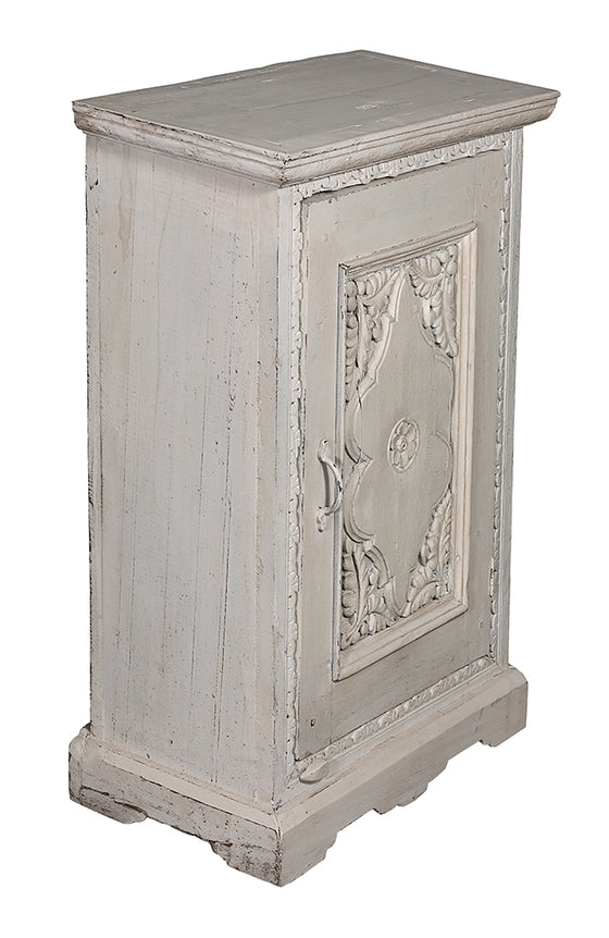 [[Small whitewashed old teak cabinet///Petit cabinet en teck ancien blanchi à la chaux]]