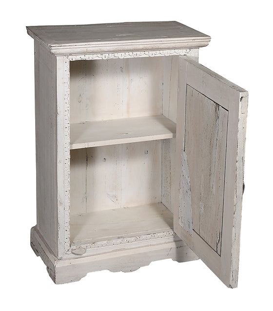 [[Small whitewashed old teak cabinet///Petit cabinet en teck ancien blanchi à la chaux]]