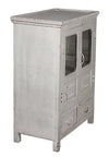 [[Whitewashed old teak glass cabinet///Cabinet vitré blanchi à la chaux en ancien bois de teck]]