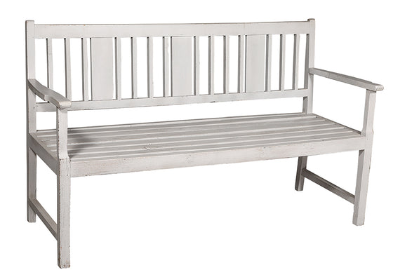 [[Whitewashed old teak wood bench///Banc en vieux bois de teck blanchi à la chaux]]