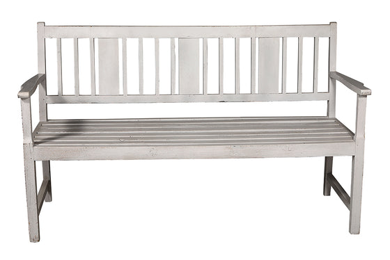 [[Whitewashed old teak wood bench///Banc en vieux bois de teck blanchi à la chaux]]