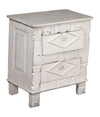 [[Whitewashed old teak wood bedside table///Table de chevet an ancien bois de teck blanchi à la chaux]]