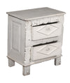 [[Whitewashed old teak wood bedside table///Table de chevet an ancien bois de teck blanchi à la chaux]]