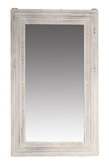 [[Whitewashed old teak wood mirror frame///Cadre de miroir en vieux bois de teck blanchi à la chaux]]