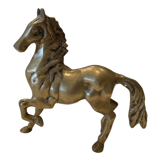[[Vintage brass horse sculpture///Ancienne sculpture de cheval en laiton]]