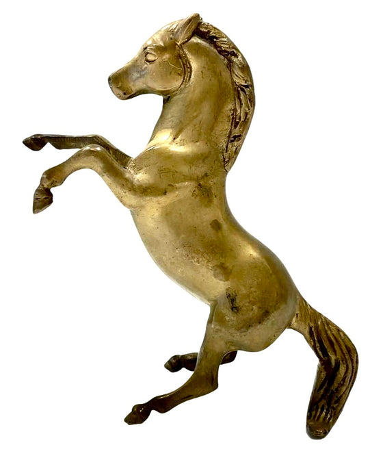 [[Vintage brass horse sculpture///Sculpture vintage de cheval en laiton]]