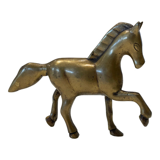 [[Vintage brass horse sculpture///Ancienne sculpture de cheval en laiton]]