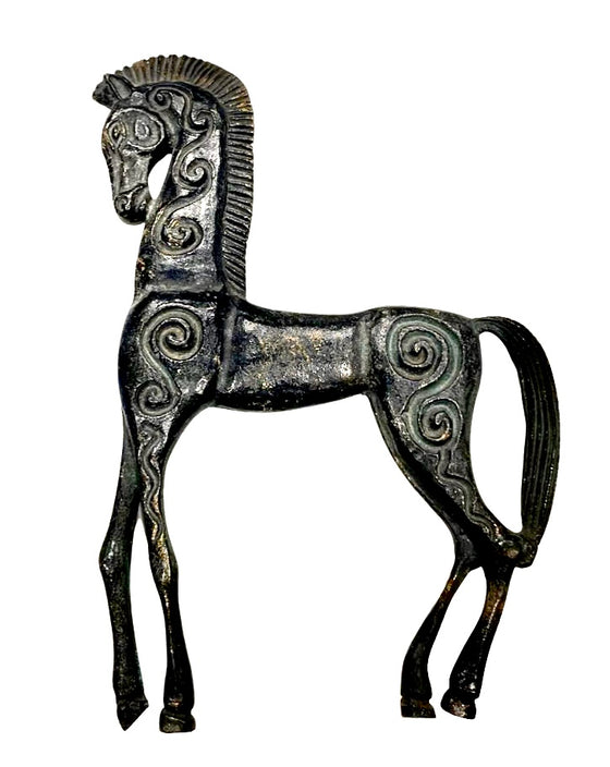 [[Tribal art brass horse sculpture///Sculpture de cheval en laiton de l'art tribal]]